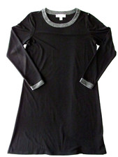 MICHAEL KORS Womens size M Black Long Sleeve Stretch Pullover Sheath Dress