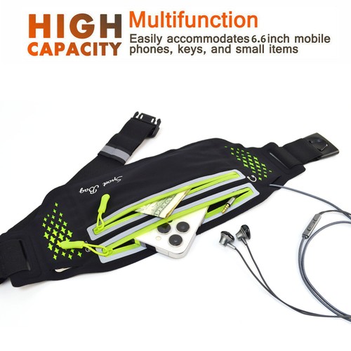 Waterproof Sport Runner Waist Bum Pouch Bag Running Jogging Belt Zip Fanny Pack - Picture 5 of 32