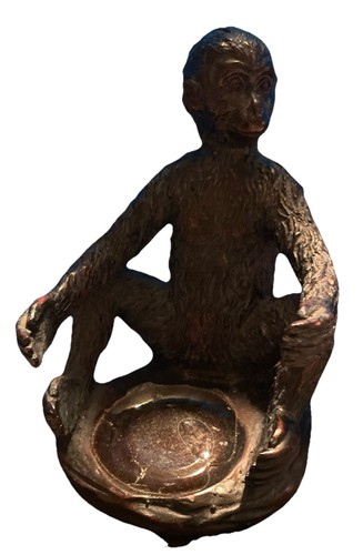 Bronze Color Monkey~Holding Crackle Glass~Tea-light Candle/Potpourri Holder~ - Picture 9 of 16