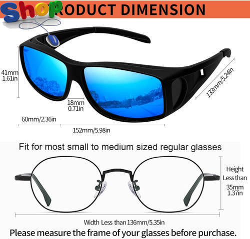 Premium Quality over Glasses Sunglasses TR90 Ultralight Polarised Wrap around Me - Picture 5 of 12