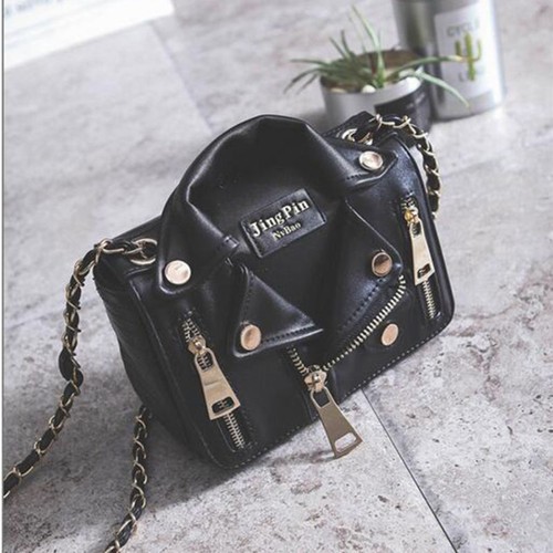 Hot Women Rivet PU Leather Handbag Chain Stylish Bag Jacket Messenger Crossbody - Picture 9 of 13