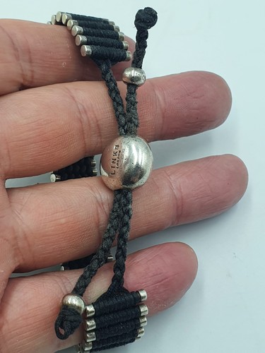Genuine Links London Black Colour Friendship Bracelet, Fully Hallmarked - Picture 7 of 15