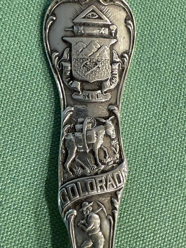Greeley Colorado Antique Etched Sterling Souvenir Watson Spoon (S314) - Picture 6 of 16