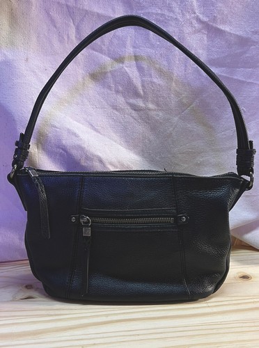 THE SAK Sequoia Mini Hobo Leather Handbag Pebbled Leather Black - Picture 2 of 13