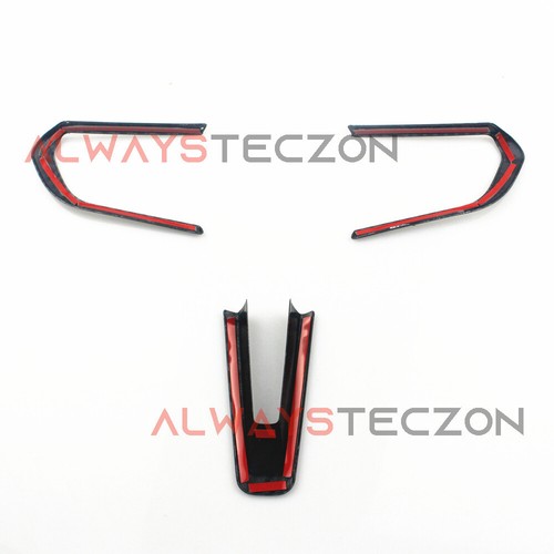 Carbon Fiber Style Steering Wheel Cover Trim Accessories For Mazda3 2020-2024 - Picture 5 of 6