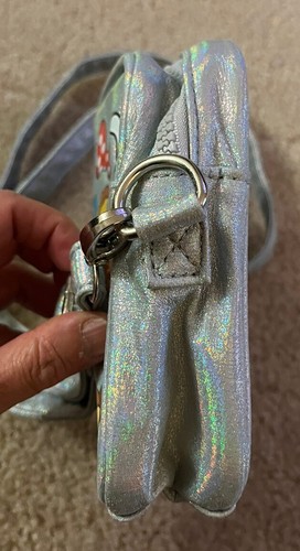 DISNEY STORE EMOJI PURSE GIRL'S CROSSBODY BAG SILVER - Mickey Minnie Stitch+++ - Picture 6 of 9