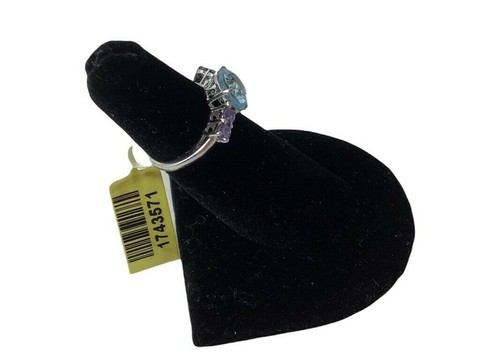 STS Sterling Silver 925 Multi Gemstone Ring Size 4.5 - Picture 2 of 6