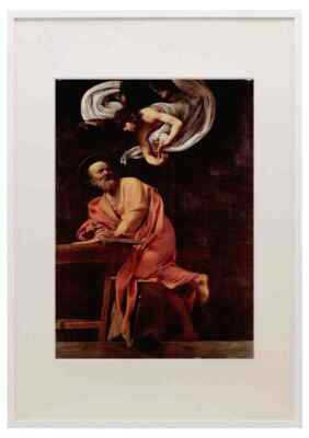 Matthäus und der Engel Caravaggio A3 A4 gerahmter Druck Bild