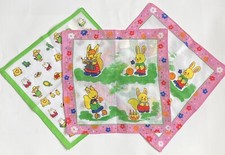Lustige Tiere Baumwolldruck Servietten/Taschent&uuml;cher 3er Set. Gr&ouml;&szlig;e: 26 cm x 26 cm