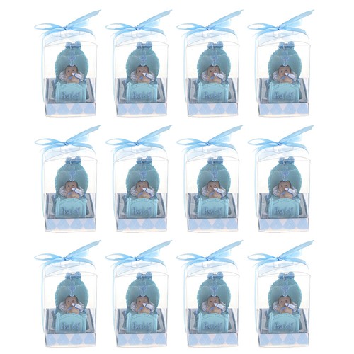Mega Favors - Ethnic Baby Boy Looking At Pacifier Poly Resin - Blue, 12PCS - Picture 3 of 3