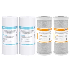 1-4 Pack 5 Micron 10x4.5" Big Blue Sediment Carbon Block Water Filter Cartridges