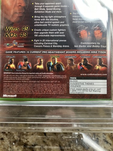 Mike Tyson Heavyweight Boxing (Microsoft XBOX, 2002) WATA 9.6, A+ SEALED, RARE - Picture 13 of 13