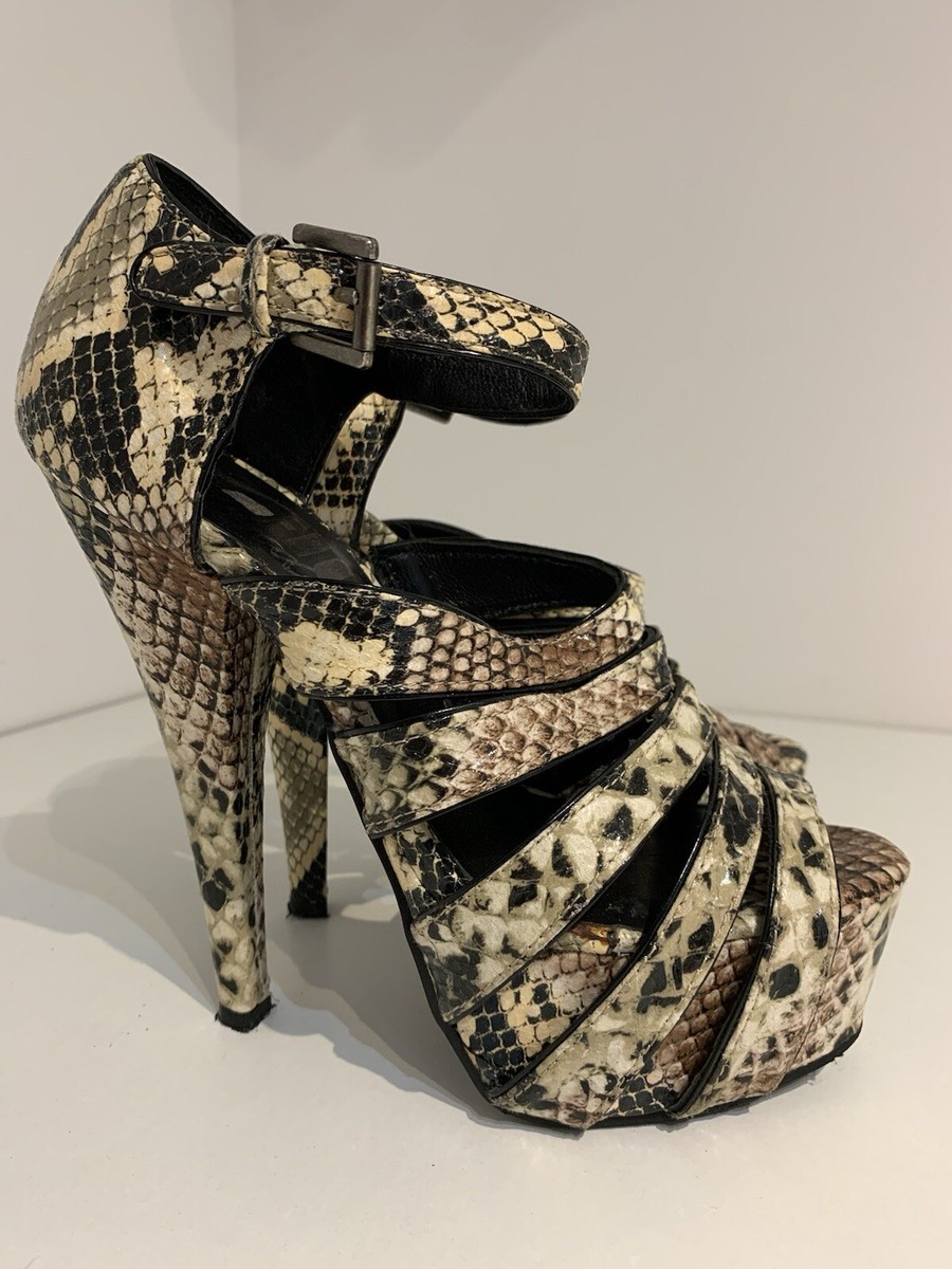 Peep Toe Office Snakeskin Sandals OFFICE Milena Strappy Heeled