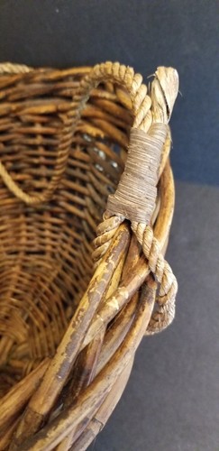Large Hanging Basket Woven Wood Planter 17" Round - Picture 12 of 15