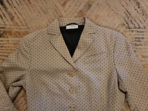 Akris Punto Tan Black Polka Dot Blazer Jacket Size 4 - Picture 3 of 10
