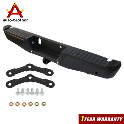 #ad #ad Black Rear Bumper Step Pad For Ford F 150 2015 2020 Tow Hitch with Sensor Holes $178.97