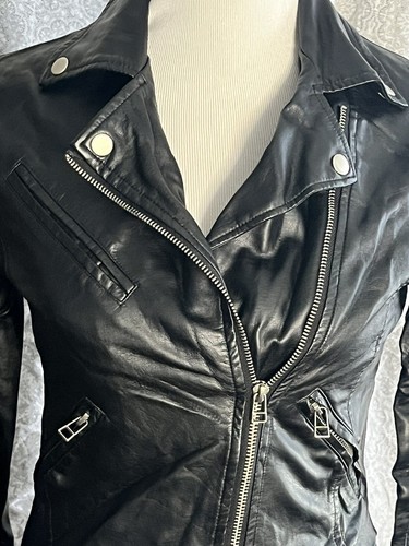 Lioness Moto Motorradjacke •Damen XS• schwarze vegane Lederjacke - Bild 4 von 8