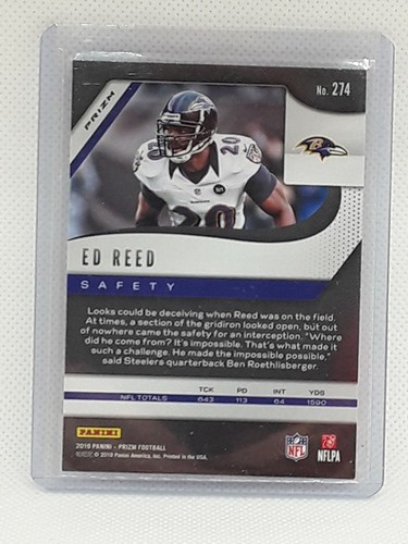 Ed Reed 2019 Prizm Football - RED WHITE & BLUE #274 - Baltimore Ravens - Picture 2 of 2
