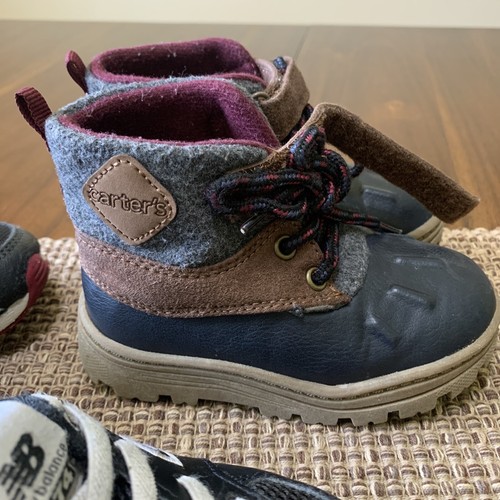 Toddler Size 7 Shoe Lot Nike Air Max New Balance 574 Carters Boots - Picture 4 of 11