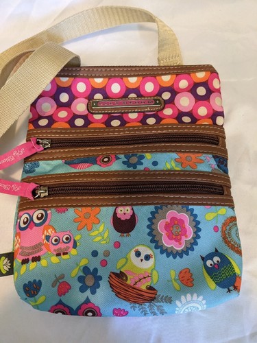 Lily Bloom Crossbody Messenger Schultertasche Eulen Muster Handtasche F - Bild 1 von 5
