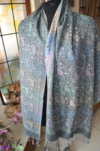 multicolor FLORAL JAMAVAR silk pashmina Stole XMAS Gifts~ 10 Designs CHOICE - Picture 39 of 50