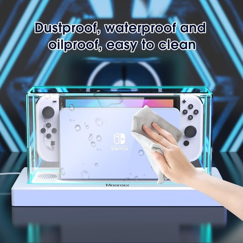Dust Cover with 16 LED Colors Light Base for Nintendo Switch/OLED,Slim Dock Case - Picture 9 of 14