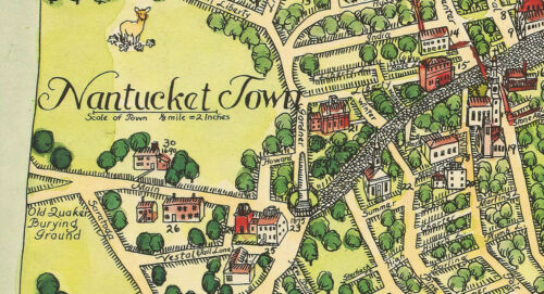 1946 Karte von Nantucket Massachusetts illustriert - Bild 3 von 3