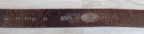 REPLAY Hermoso Cinturón de Cuero con Hebilla de Metal Color Marrón 80cm 31/32" - Imagen 5 de 9