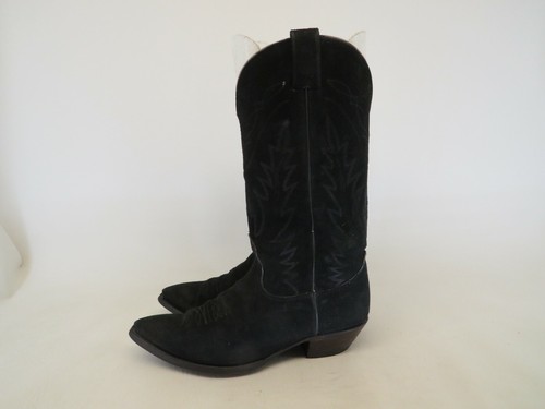 Mens black suede cowboy boots Outlet