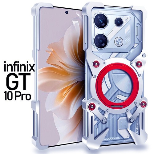 Custodia paraurti supporto metallo alluminio senza bordo per Infinix GT 20 Pro / GT 10 Pro - Foto 5 di 18