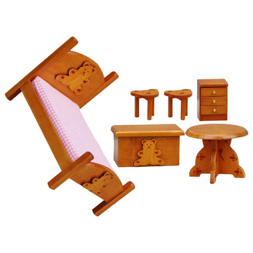 1 Set Dollhouse Mini Furniture Decoration Set Doll House Bedroom Scene Prop - Picture 8 of 12