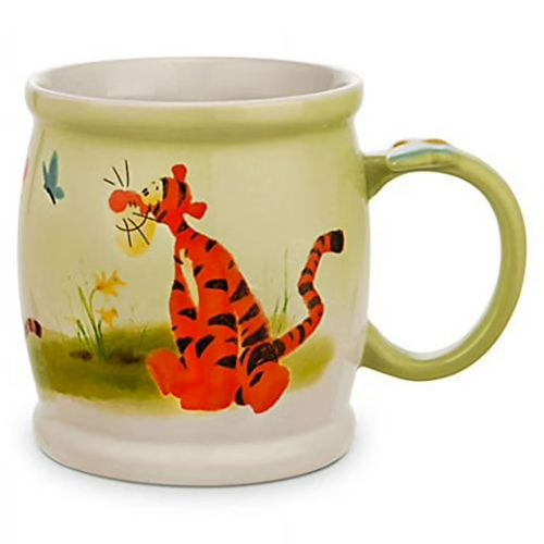 Disney Store Large (20 oz) Tigger With Butterfly Watercolor Coffee Mug Cup