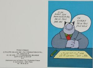 Geluck Le Chat Carte Postale 2 Anniversaires Par An 8 5x11 5 Cm Ebay