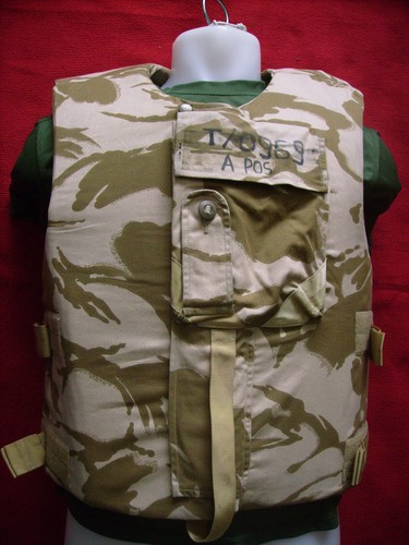 BODY ARMOUR/FLAK VEST COVER PAINTBALL AIRSOFT USED BRITISH ARMY DESERT CAMO