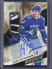 2018-19 Upper Deck SPX Elias Pettersson Rookie Patch Auto /25 Canucks 