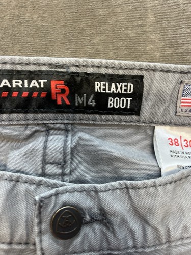 Ariat FR M4 Workhorse Pants Low Rise Boot Mens 38x30 Relaxed Fit Work Gray USA - Bild 5 von 7