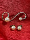 Vintage Swirl Brooch & Coordinating Clip Earrings  — photo 1