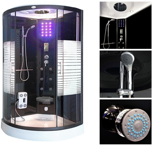 Deluxe Dampfdusche WHABP-100-DD 100x100 mit Dampf Duschwanne Dusche Duschtasse   - Bild 7 von 7