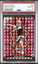 2022 PANINI MOSAIC CAMO PINK #367 BROCK PURDY ROOKIE RC PSA 10