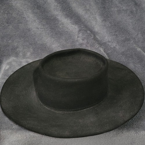 Sombrero Resistol Vintage Negro Autoconformable Largo Ovalado Talla 7 Cóncavo Ala Ancha - Imagen 3 de 11
