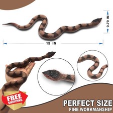 Realistic Rubber Snakes Toy Scare Birds Garden Prank Rattlesnake