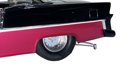 Danbury Mint 1:16 1955 Chevy Bel Air Pro Street Diecast Model Car Black Pink - Picture 5 of 23