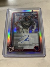 2025 Topps Chrome James Wood Refractor Auto /499 RC Nationals #RA-JWO