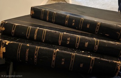 Three hard back engineering books, from 1881, 1882 and 1883 all for one price ..