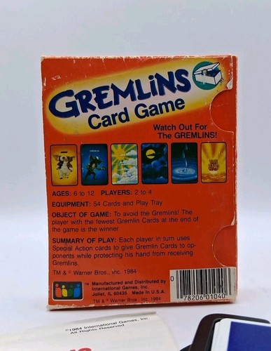 Vintage 1984 Gremlins Card Game - Picture 3 of 6