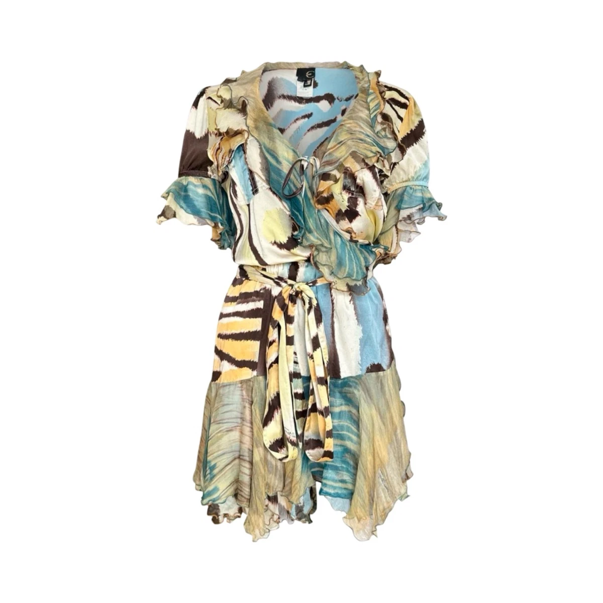 Caftano Donna Abito Spiaggia Multifunzione - Cardigan Camicia Da Notte, Stampa Blu Marino, Taglia Unica - 3