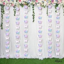 2x 3D Paper Butterfly Garlands Bunting Supplies 98.43inch Long Each Hanging
