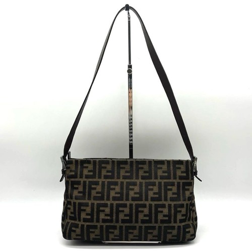 FENDI Mamma Bucket Zucca Schultertasche Nylon Leder Khaki Original - Bild 18 von 24