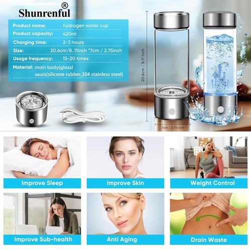 Wasserstoff Trinkflaschen, Hydrohealth Wasserstoff Wasserflasche, Wasserstoff Wasserflasche.. - Bild 2 von 9