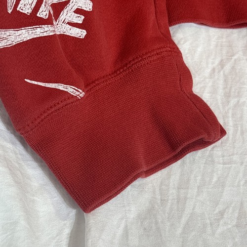 NIKE Hoodie Herren 2XL Rot Grafik All Over Swoosh Just Do It Y2K Sweatshirt - Bild 8 von 9